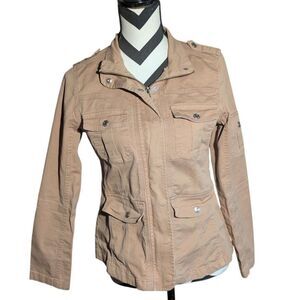 Kensie Jeans M Tan Khaki Utility Military Jacket